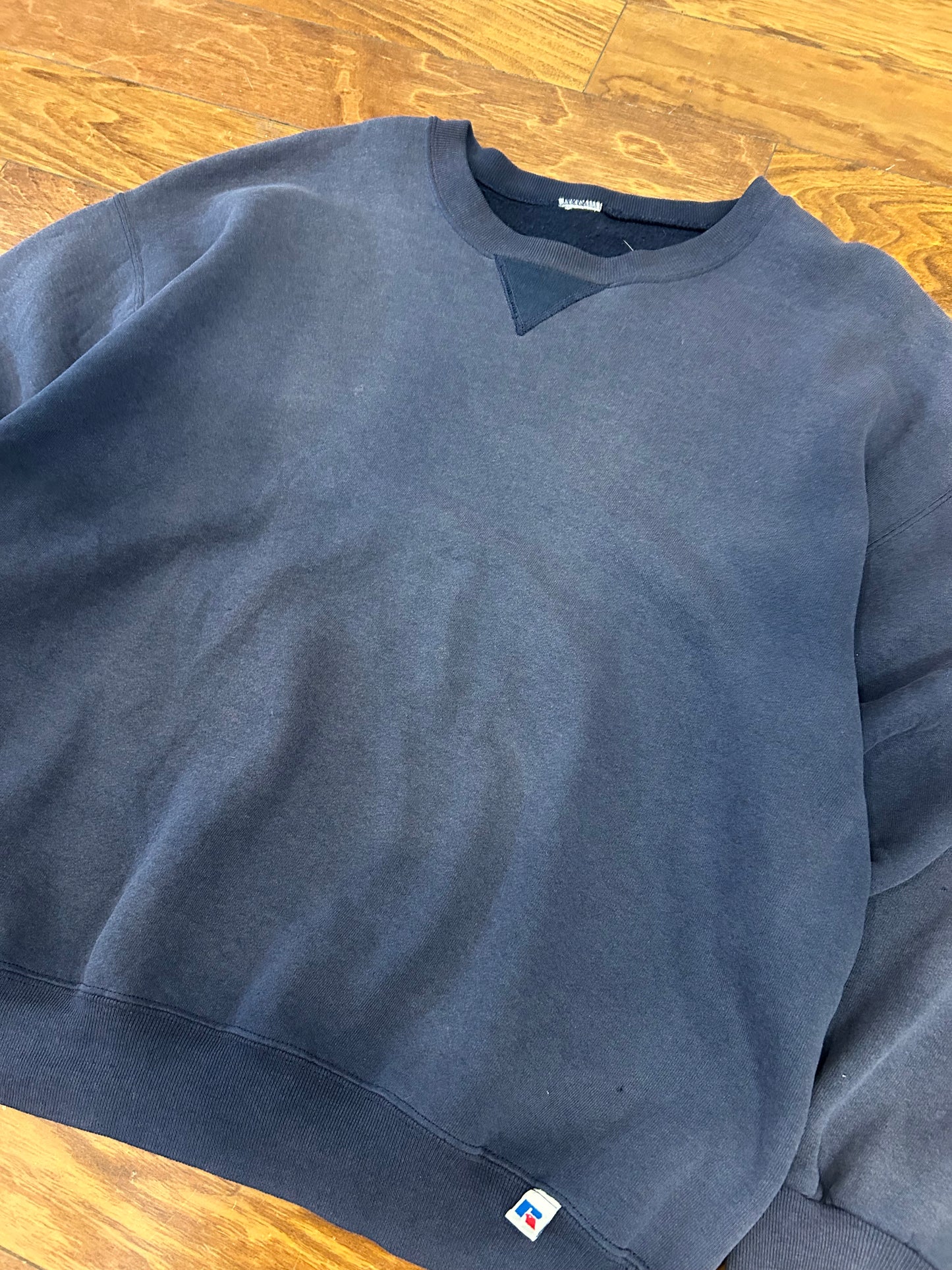 90s Russell Athletics Faded Navy Blank Crewneck (XXL)
