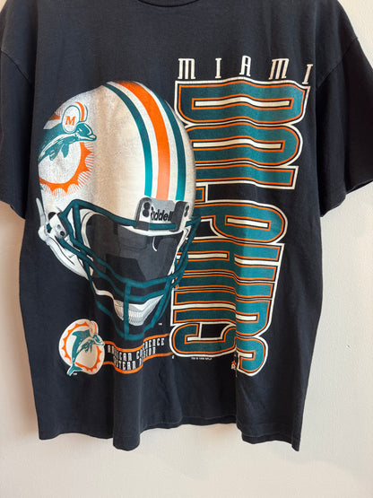 1996 Miami Dolphins Riddell Big Print Graphic Tee (M)