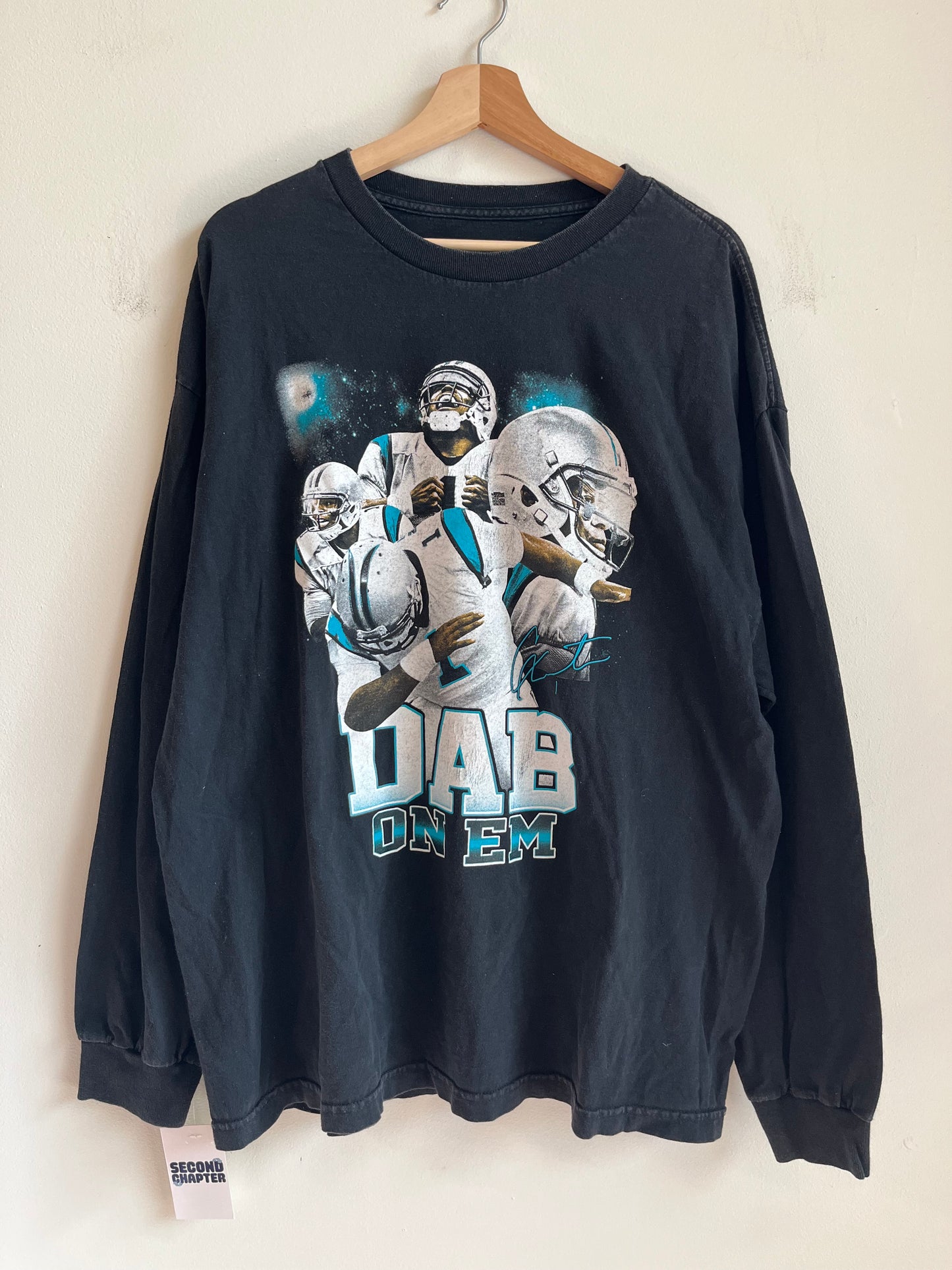 2010s Carolina Panthers Cam Newton "Dab on em" Long Sleeve Shirt (XL)