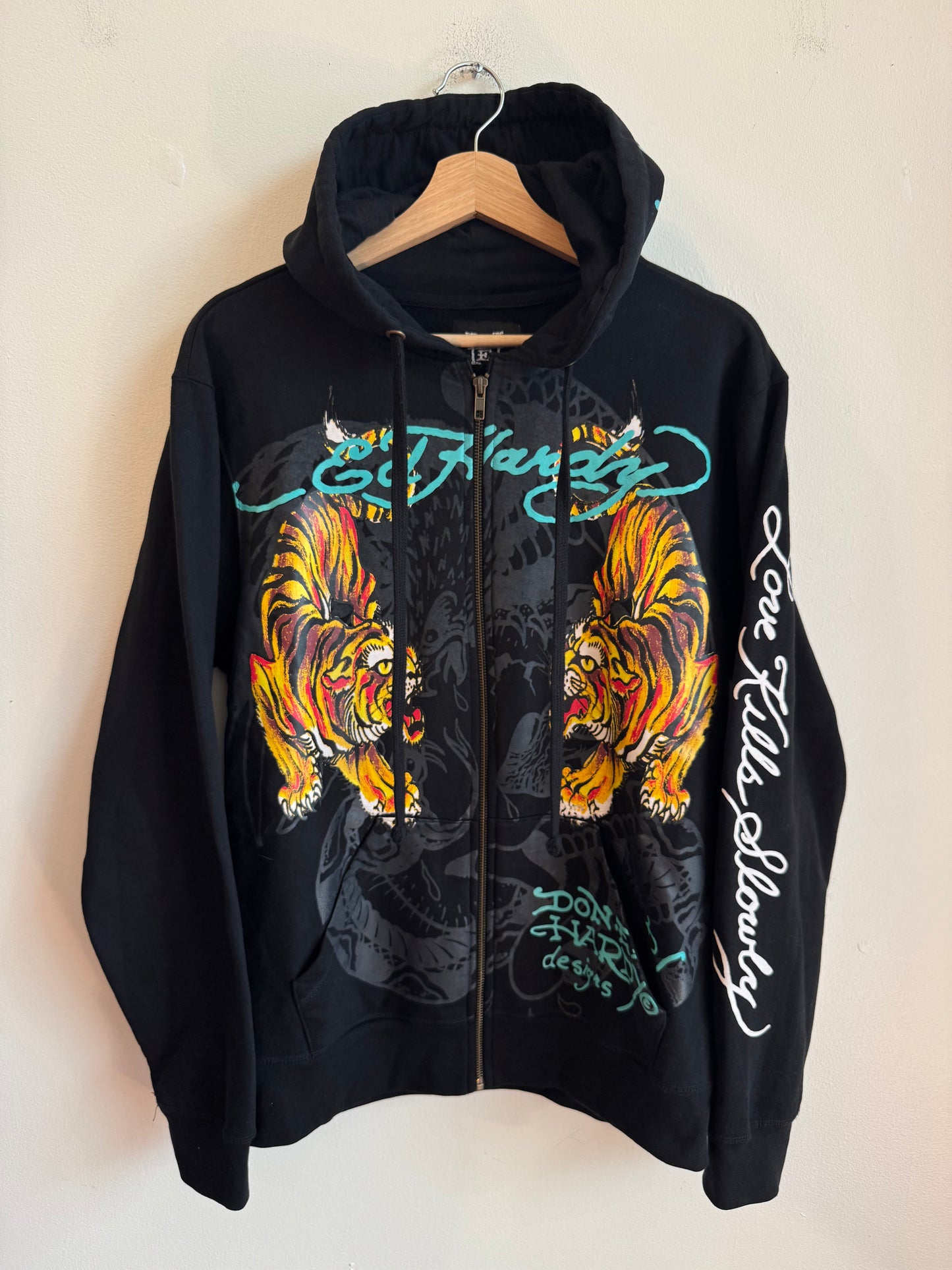 Ed Hardy Tiger Modern Full Zip Hoodie (M)