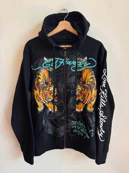 Ed Hardy Tiger Modern Full Zip Hoodie (M)
