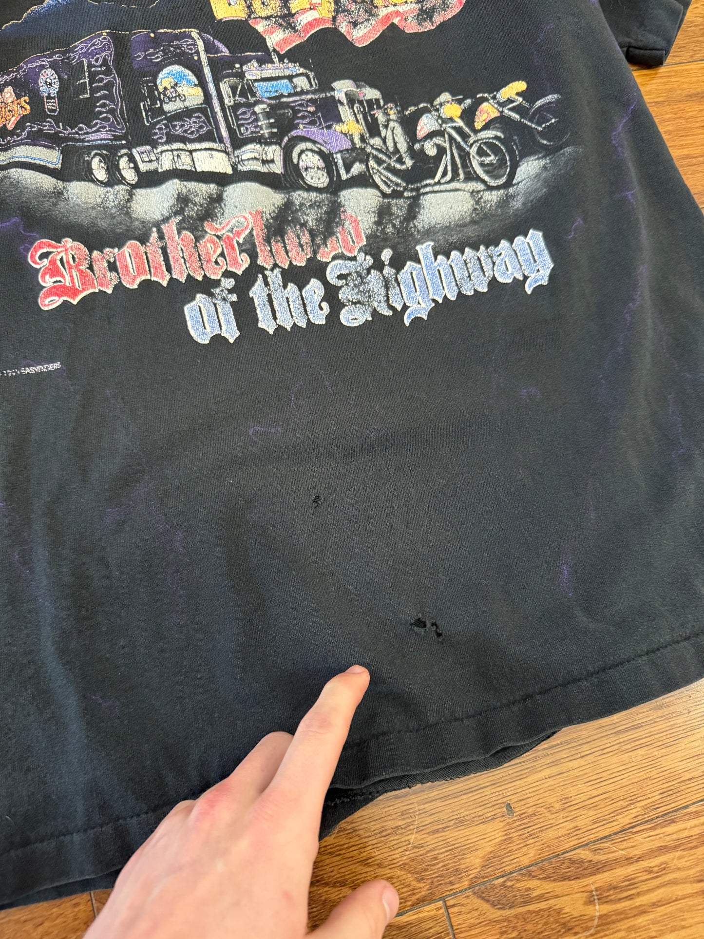 1997 Easyriders "Brotherhood Of The Highway" Rare Purple Lightning Tee (L)