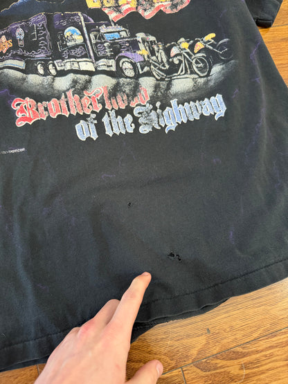 1997 Easyriders "Brotherhood Of The Highway" Rare Purple Lightning Tee (L)