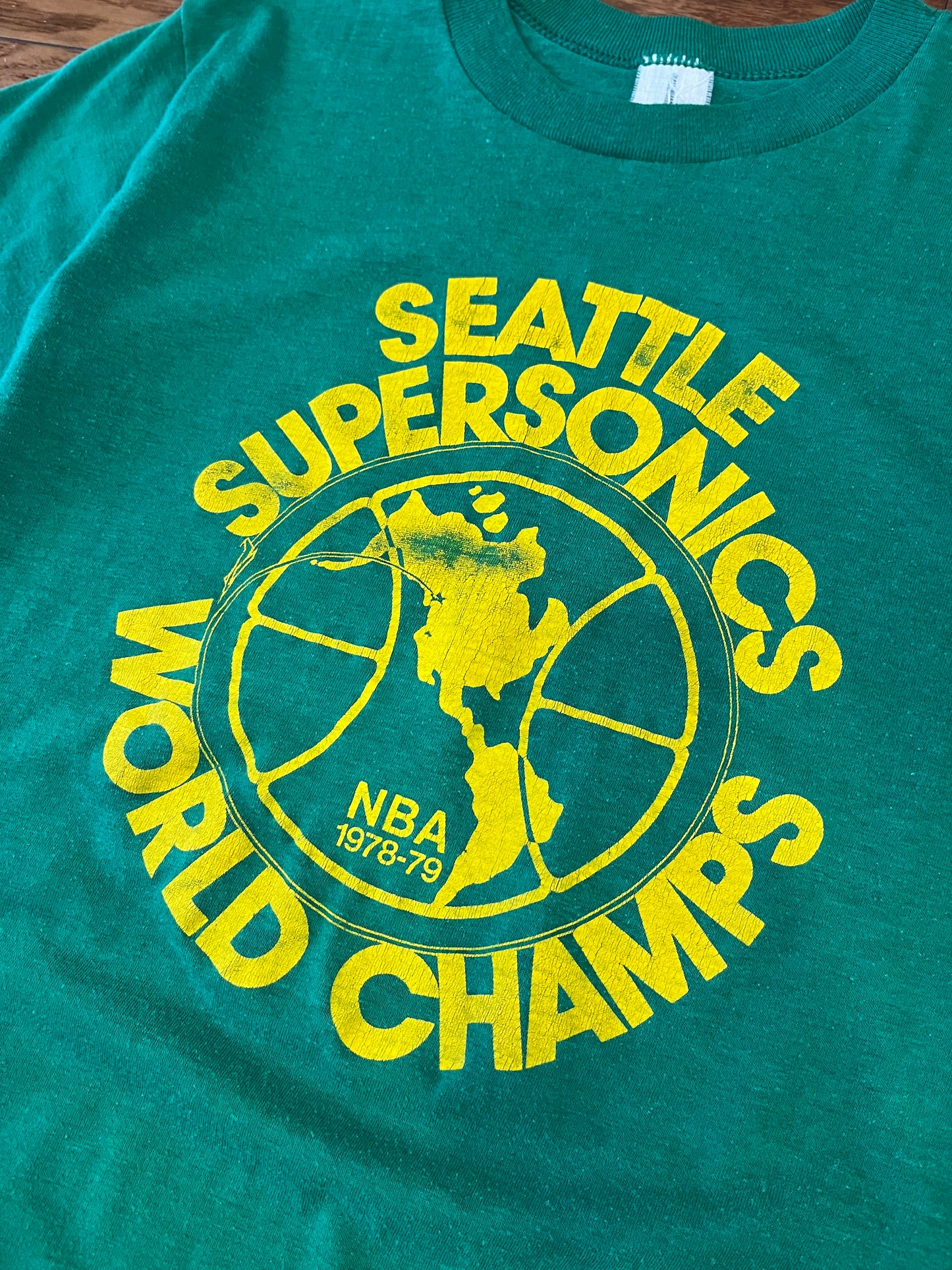 1979 Seattle Supersonics Spell Out True Vintage NBA Tee (S)