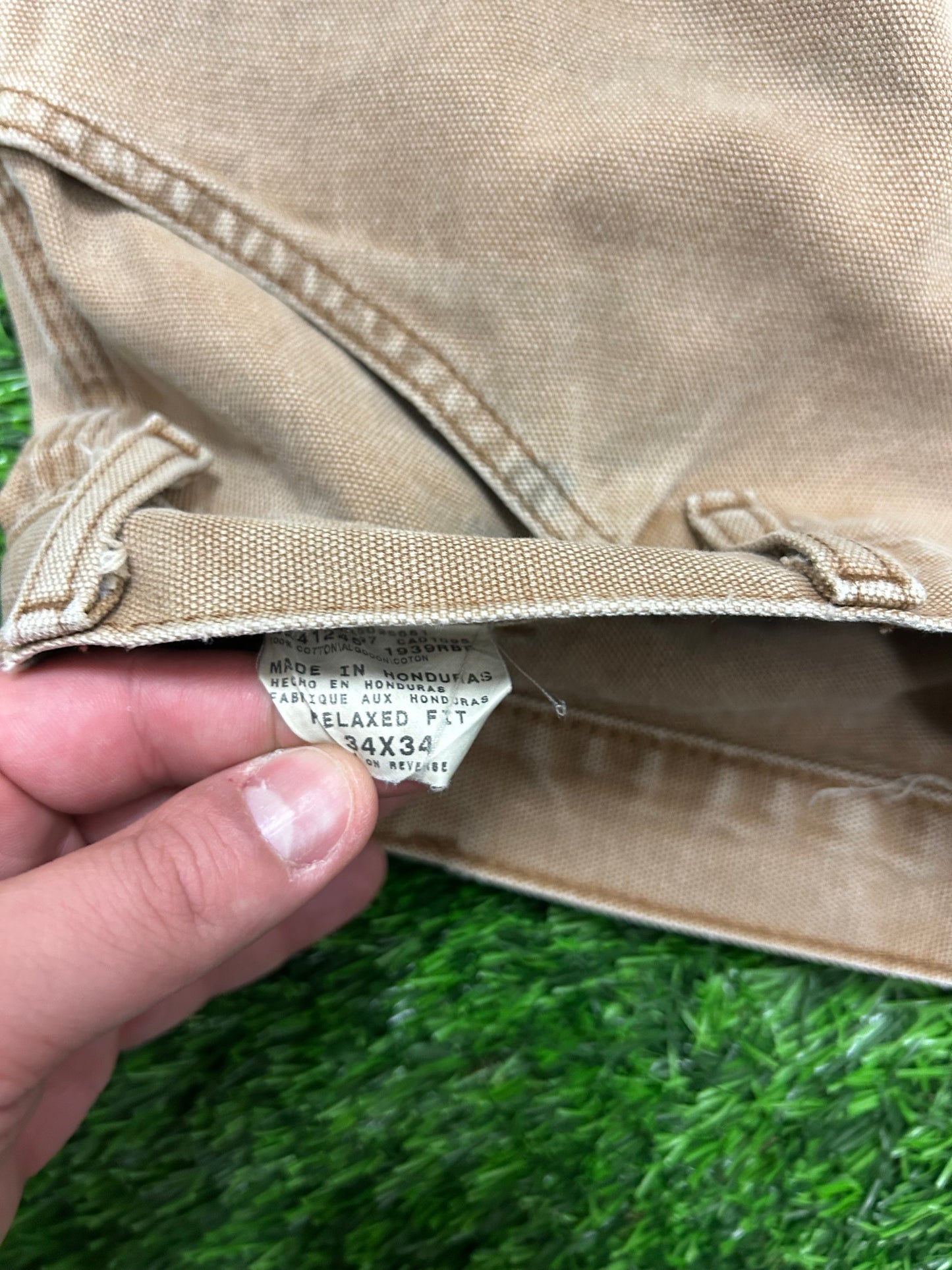 00s Dickies Faded Heavily Worn Tan Carpenter Pants (34 x 34)