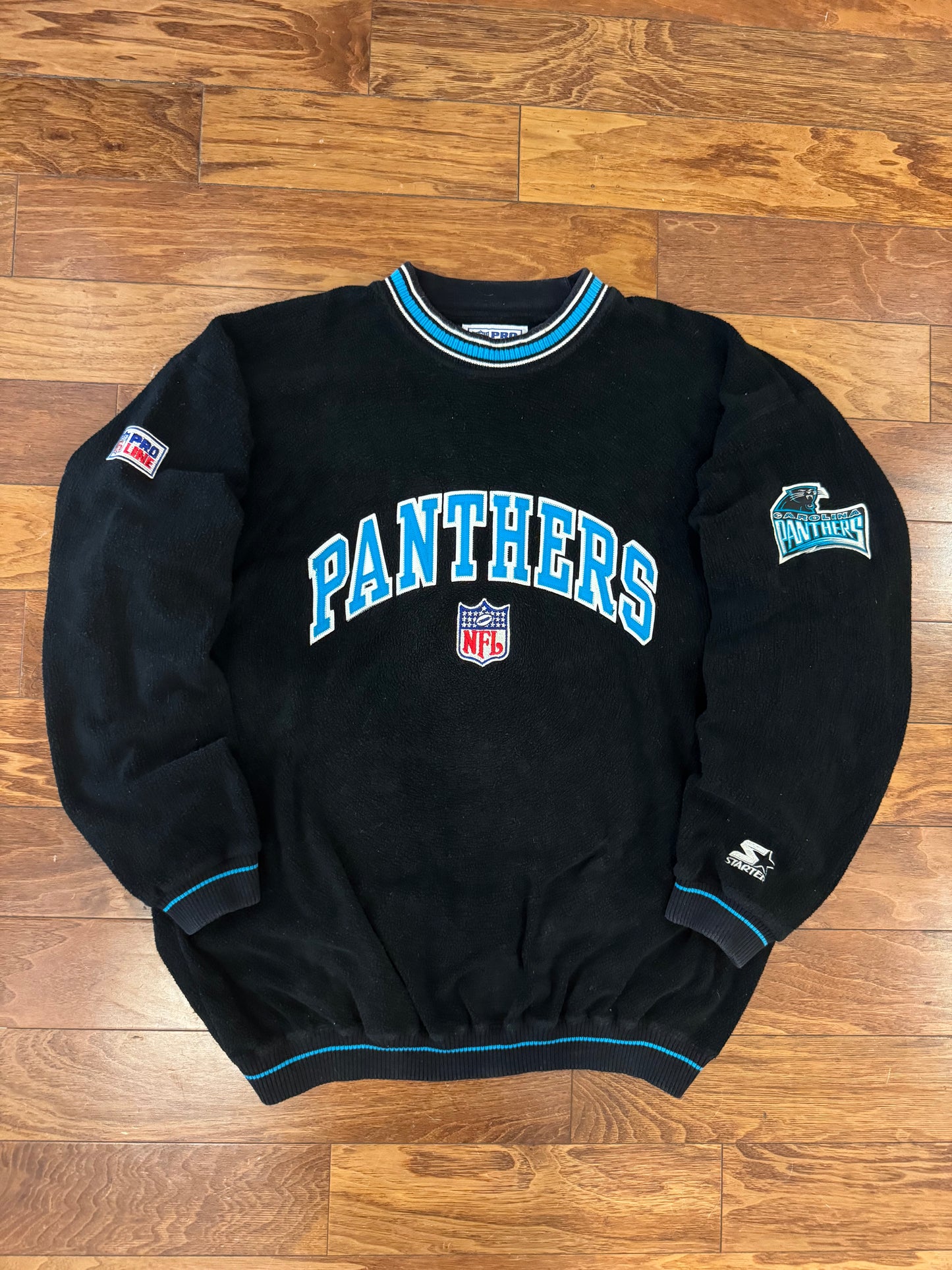 90s Carolina Panthers Fleece Inaugural Patch Crewneck (XL)