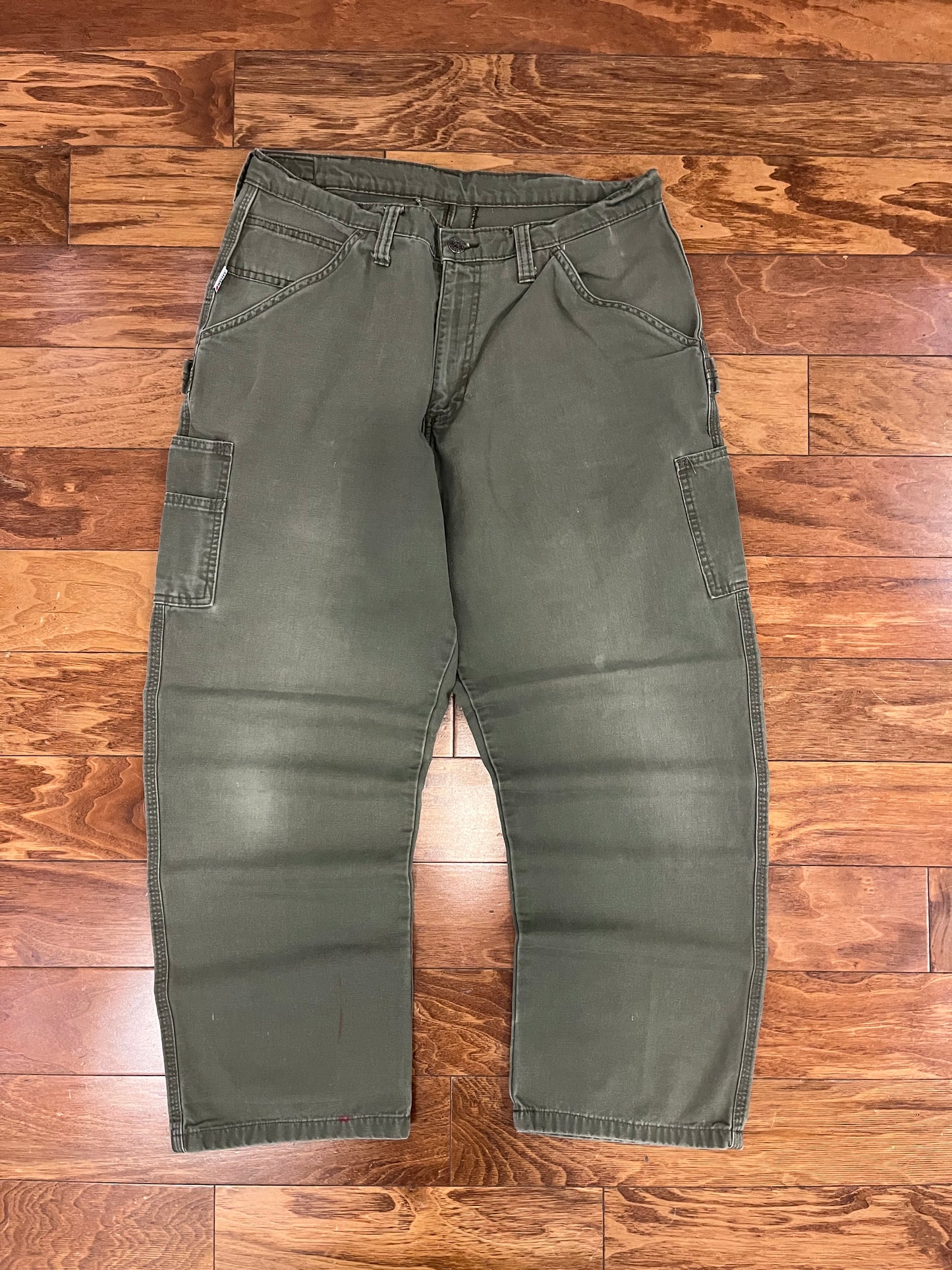 00s Techen Carpenter Baggy Military Green Pants (34 x 29)