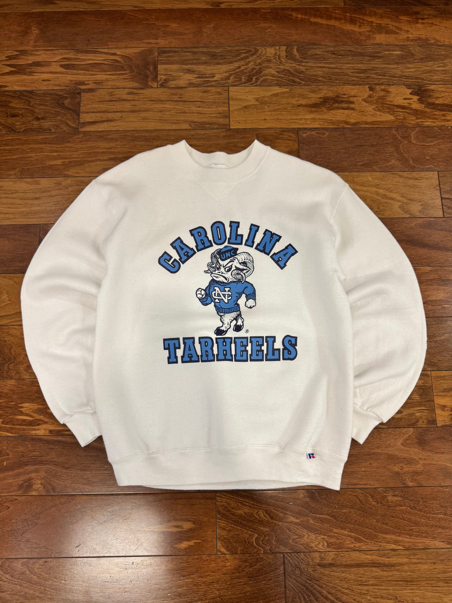 90s UNC Vintage Russell White Crewneck (M)