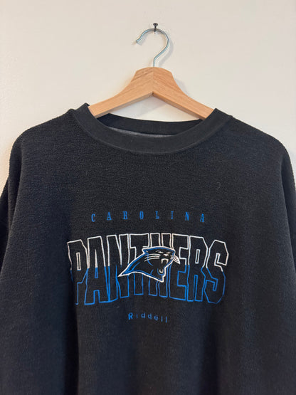 90s Carolina Panthers Riddell Fleece Embroidered Crewneck (XL)