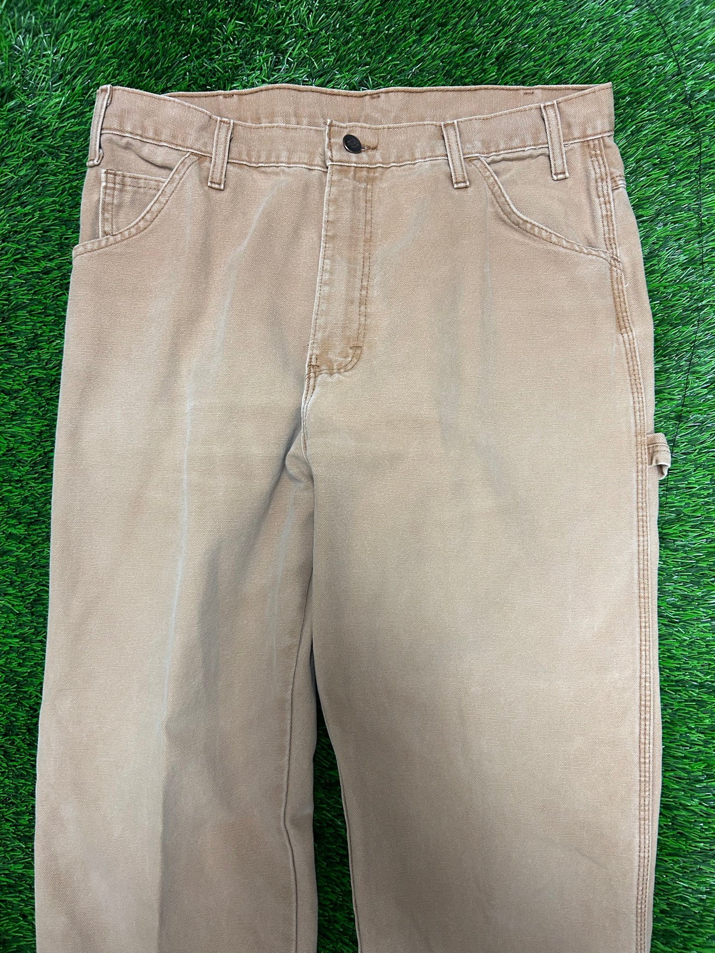 00s Vintage Dickies Red Tab Tan Carpenter Pants (34 x 32)