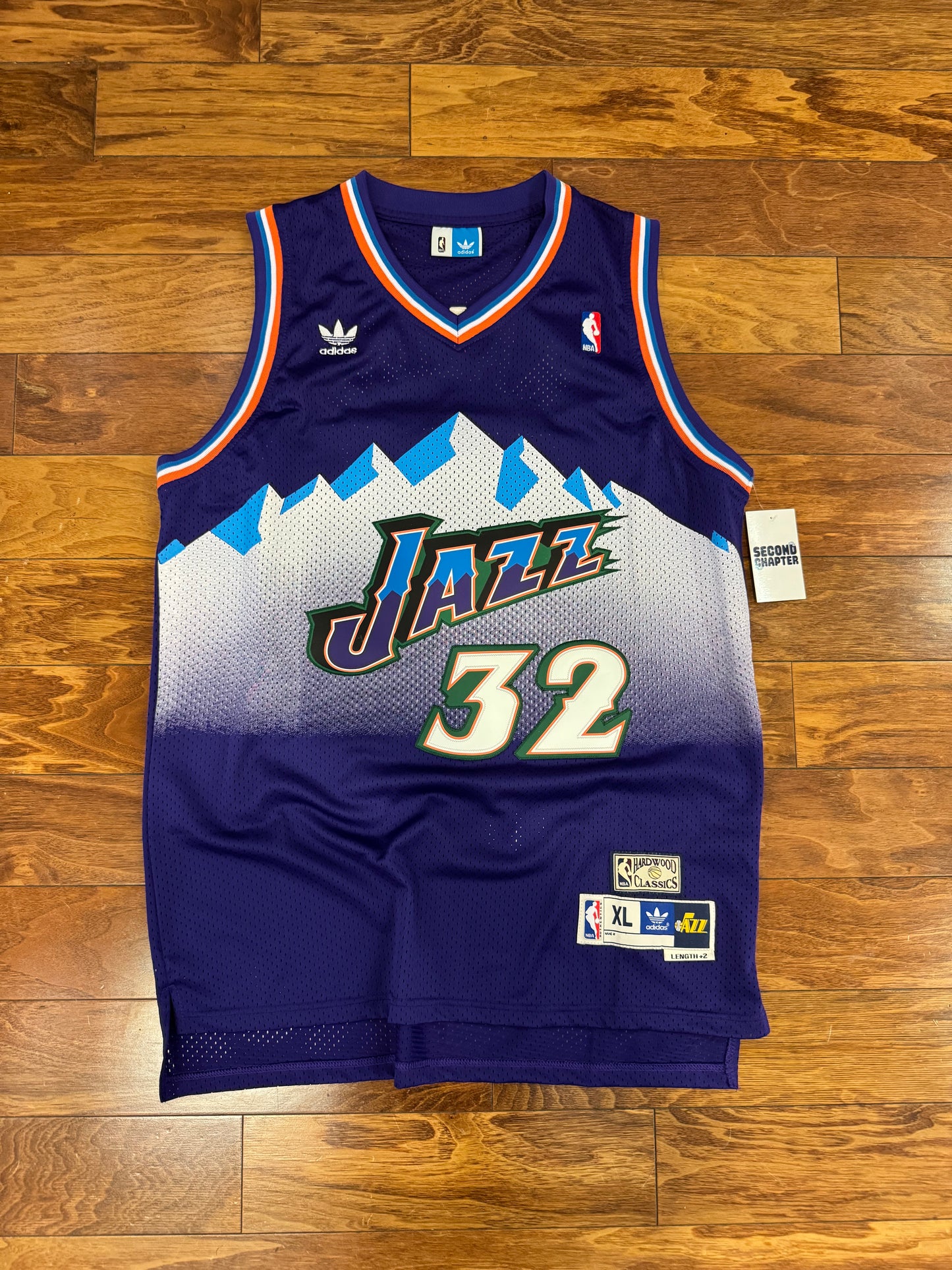 Utah Jazz Karl Malone #32 Adidas Hardwood NBA Jersey (XL)