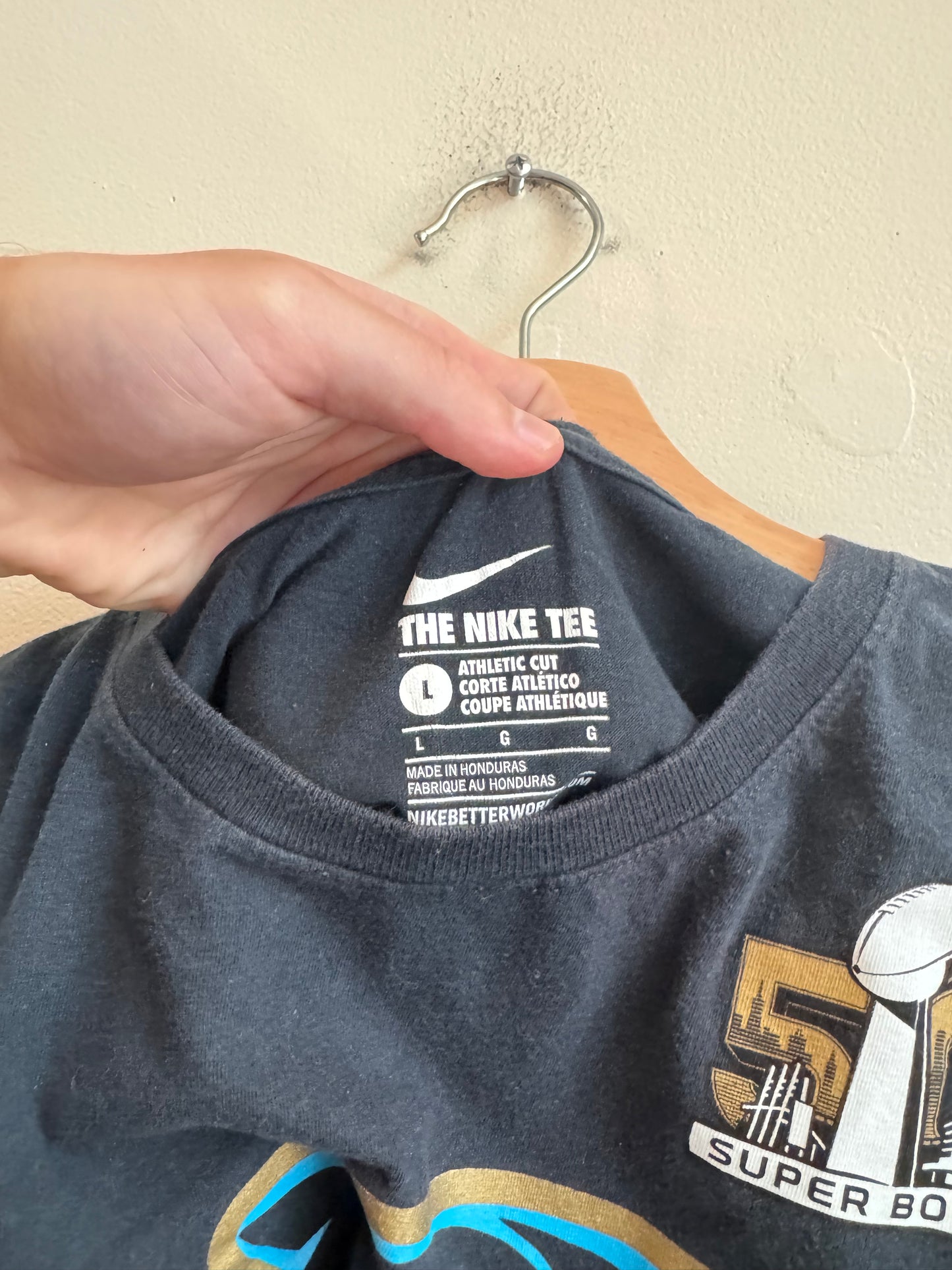 2015 Carolina Panthers NFC Champions Super Bowl Nike Tee (L)