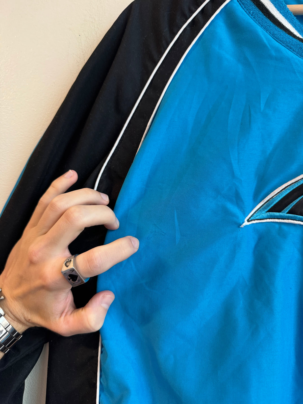 2010s Carolina Panthers Embroidered Blue Windbreaker (L)