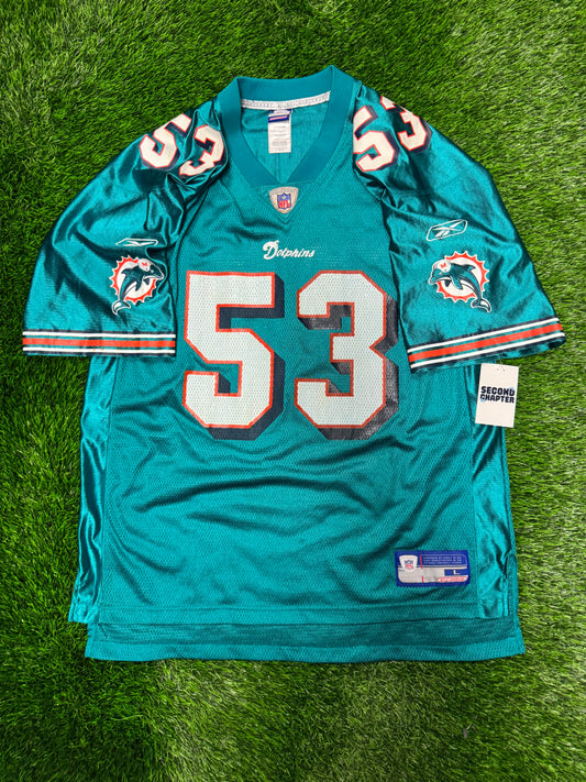 00s Miami Dolphins Bob Matheson #53 Vintage NFL Reebok Jersey (L)