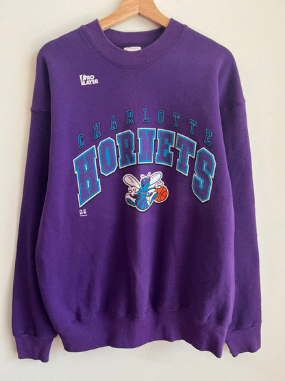 90s Charlotte Hornets Pro Player Purple Crewneck (XL)