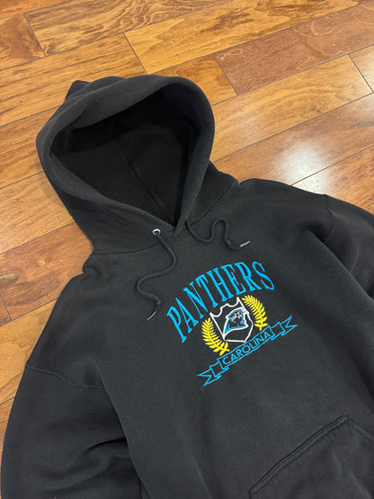 90s Carolina Panthers Embroidered Hoodie (L)
