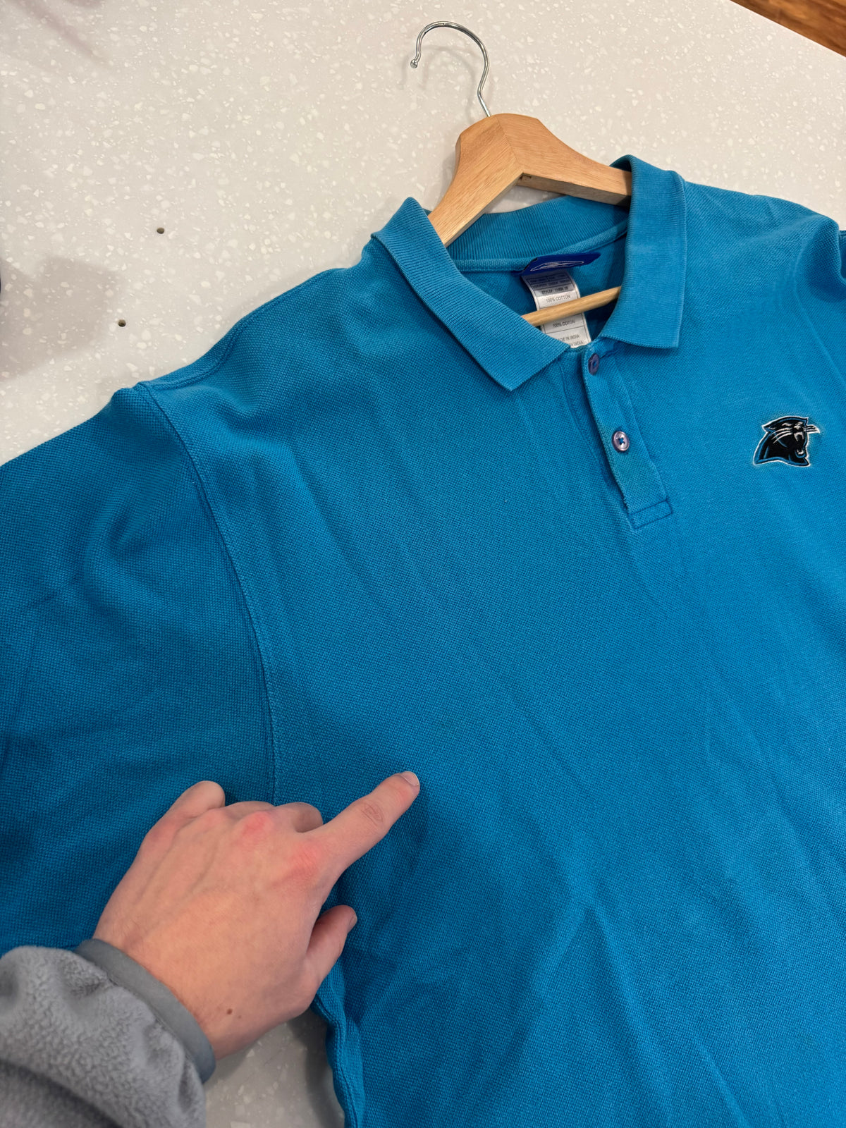 00s Carolina Panthers Reebok Blue Collar Shirt (L)