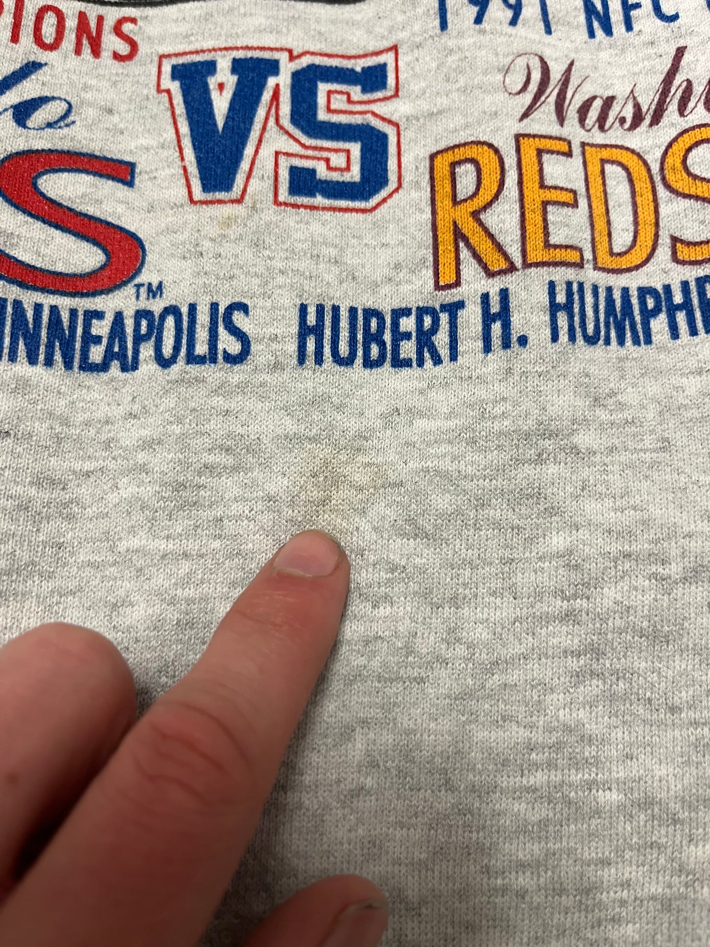 1991 Buffalo Bills v Washington Redskins Super Bowl Crewneck (L)