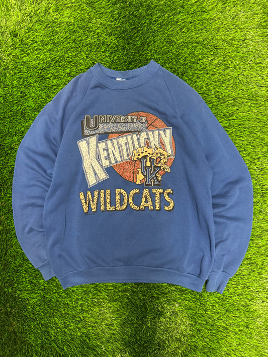 80s University of Kentucky Wildcats Vintage Basketball Crewneck (XL)