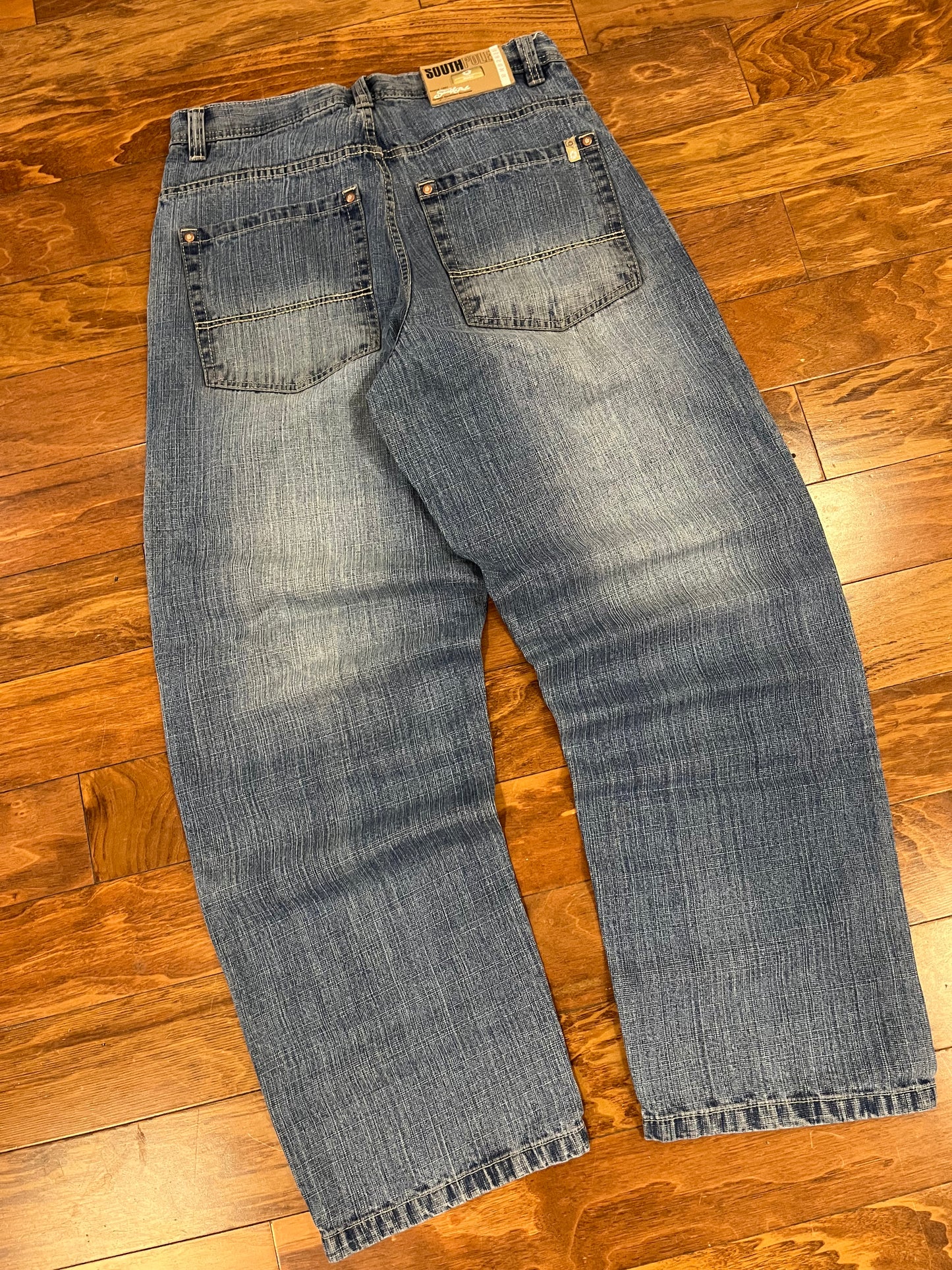 00s South Pole Tan Tab Baggy Jeans (34)
