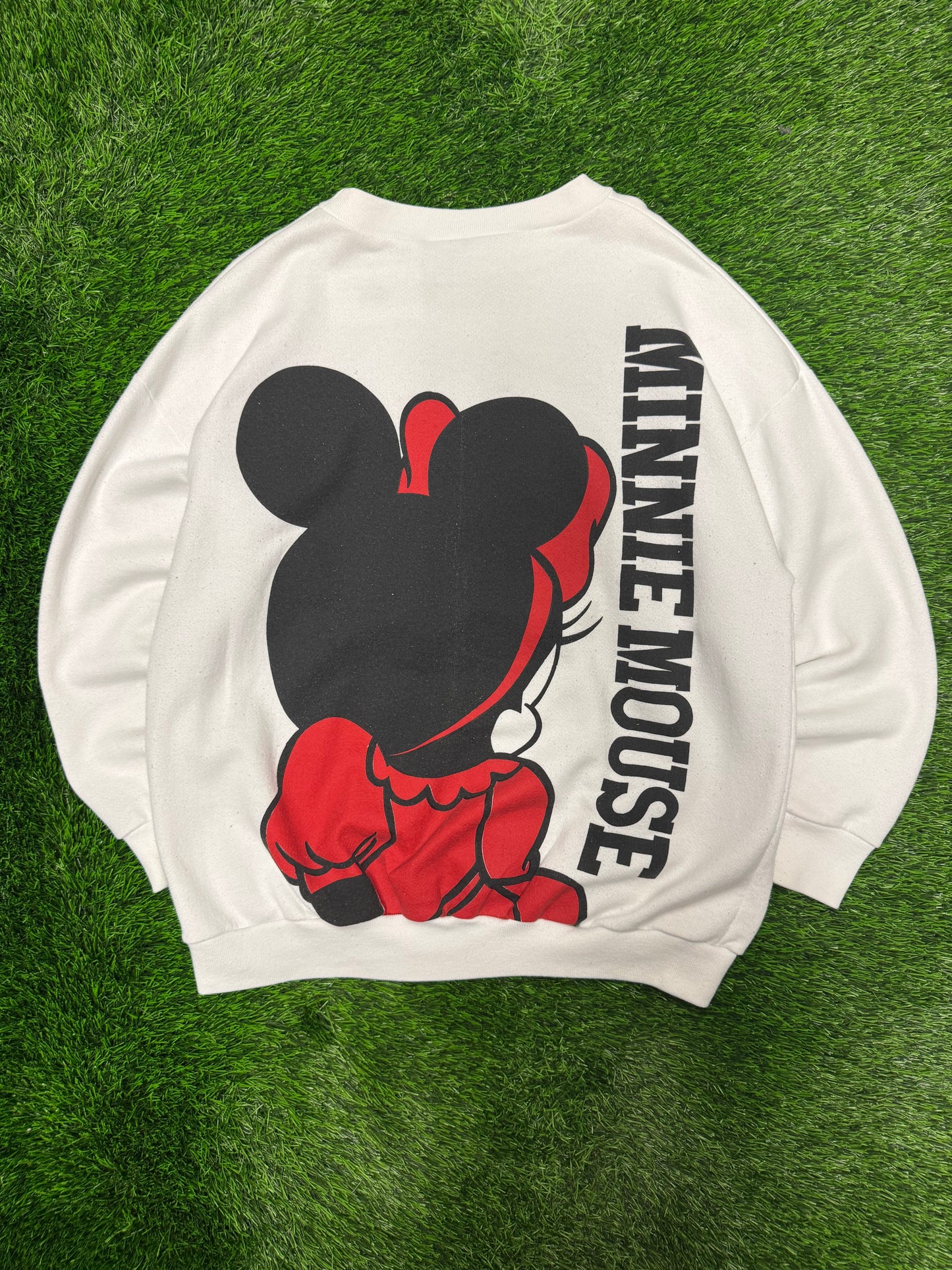 80s Minnie Mouse Vintage Disney AOP Crewneck (XL)