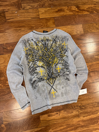 00s No Boundaries Grey Thermal Long Sleeve Shirt (XL)