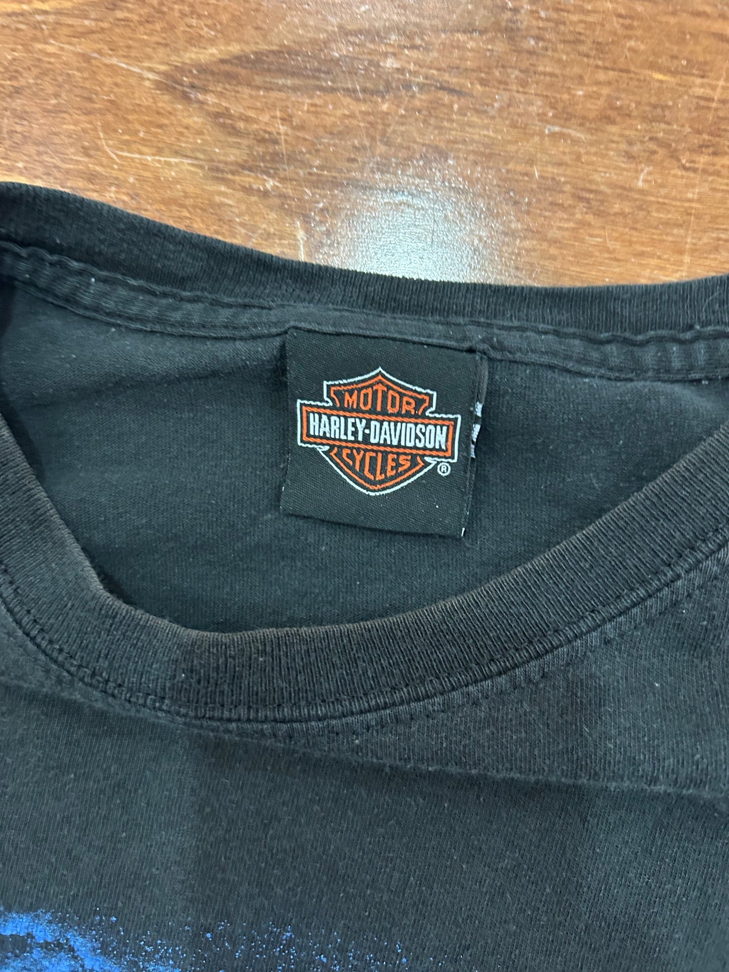 Harley Davidson Modern Blue Flame Eagle Tee (L)