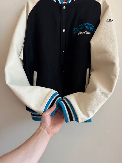00s Carolina Panthers Gridiron Leather Varsity Jacket (L)