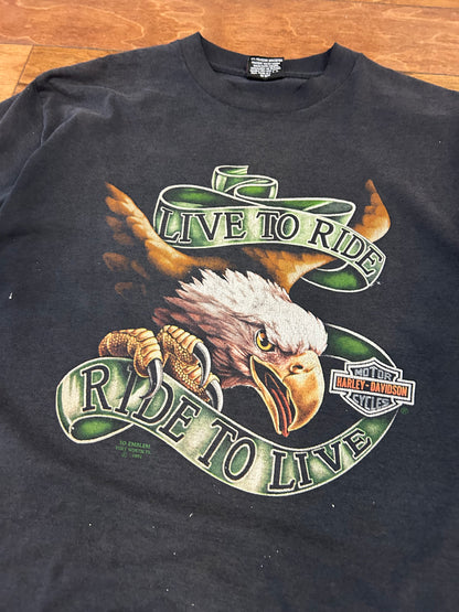 1991 Harley Davidson Eagle Graphic 3D Emblem Tee (XL)