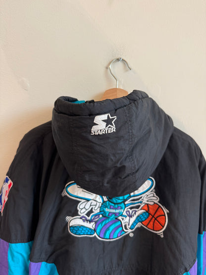 90s Charlotte Hornets Black Starter Puffer Jacket (L)