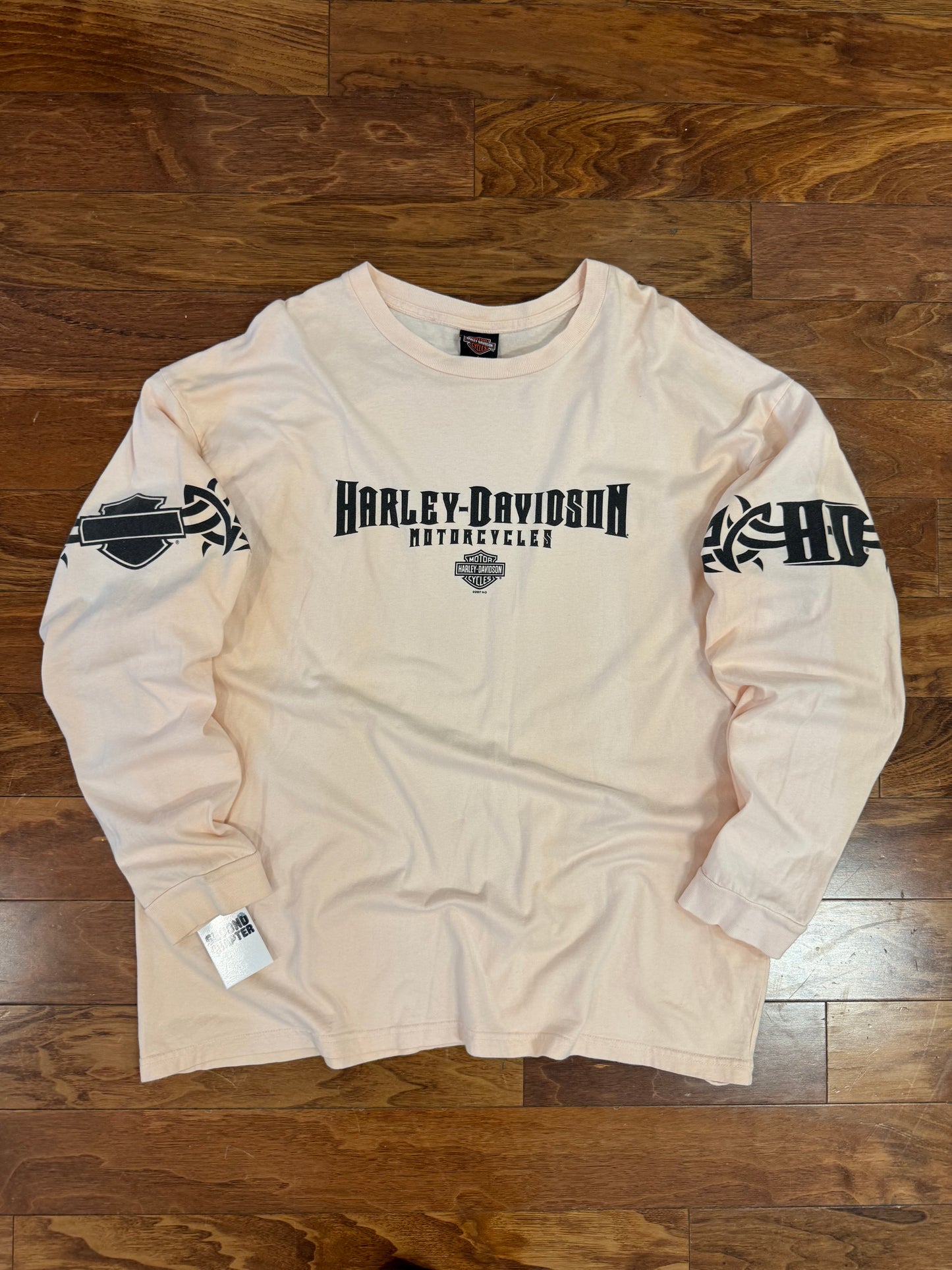 2007 Harley Davidson Peach Long Sleeve Tee (XXXL)