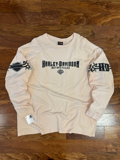 2007 Harley Davidson Peach Long Sleeve Tee (XXXL)