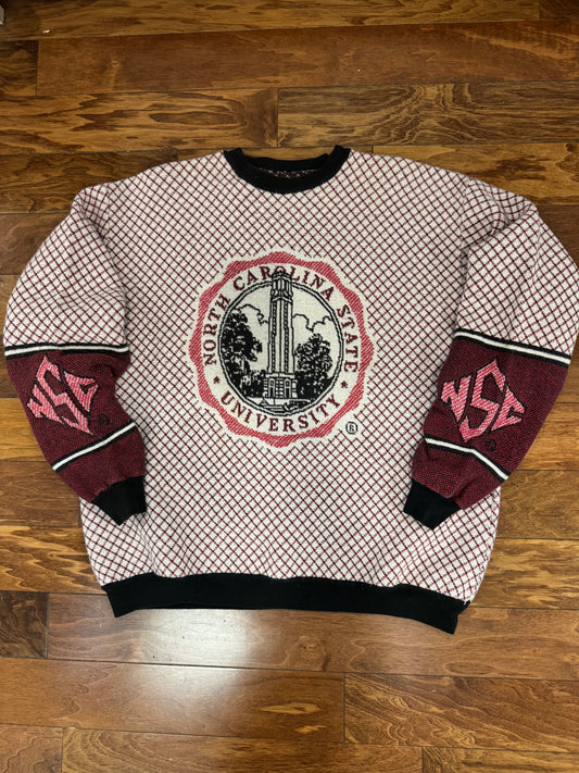 80s NC State University (NCSU) Rare Knit Sweater (XL)