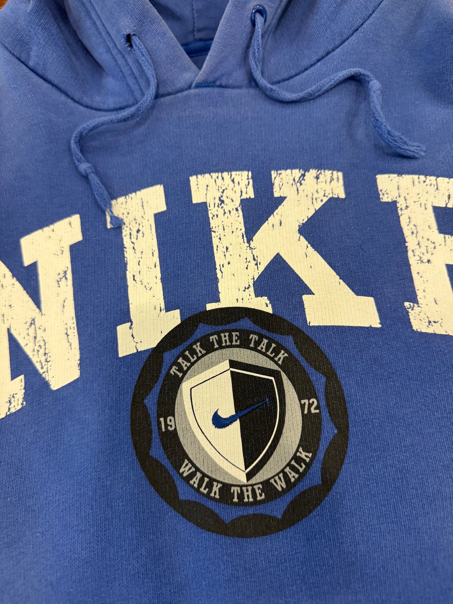 00s Nike Spell Out Swoosh Blue Hoodie (M)
