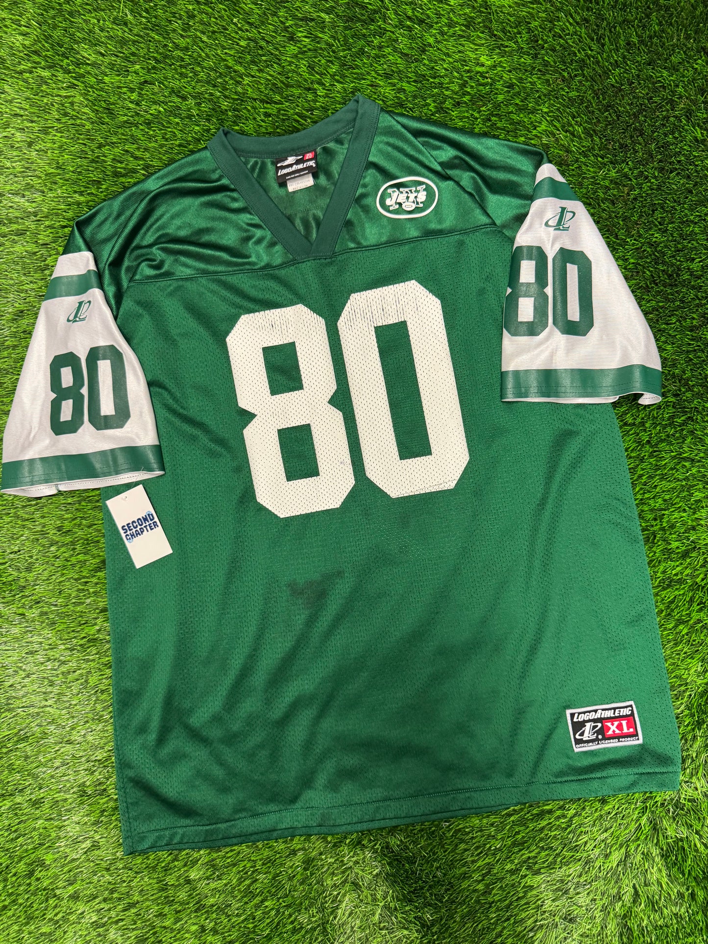 NY Jets Wayne Chrebet Logo Athletic #80 Jersey (XL)