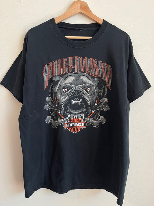 2003 Harley Davidson Pug Graphic Biker Tee (L)