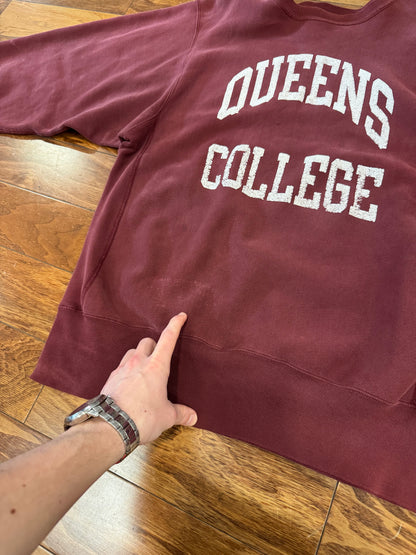 90s Queens College Champion Reverse Weave Crewneck (XL)