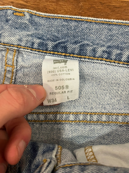 2003 Levi's 505 Light Wash Jean Shorts (34)