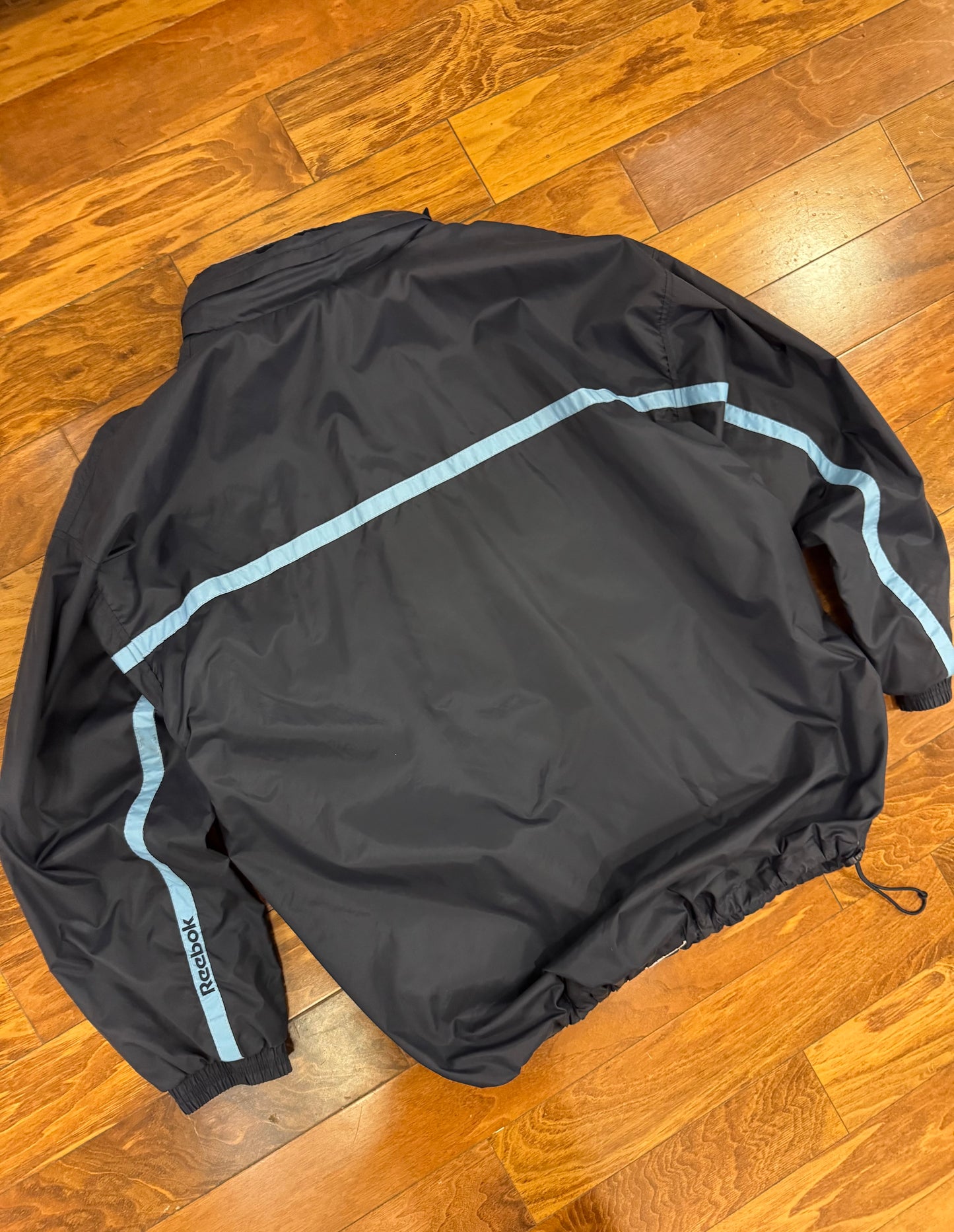00s Reebok Blue Striped Windbreaker (XL)