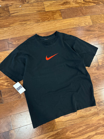 90s Nike Essential Swoosh Black Tee (L)