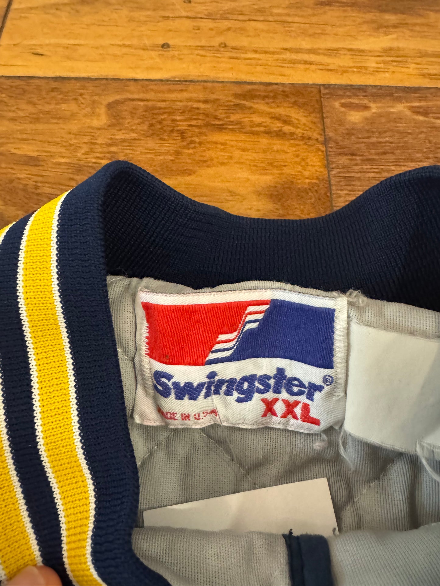 80s Notre Dame Boxy Swingster Vintage Windbreaker Varsity Jacket (L)