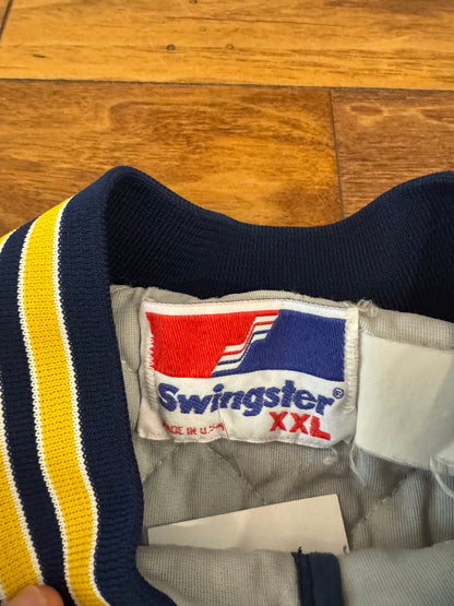 80s Notre Dame Boxy Swingster Vintage Windbreaker Varsity Jacket (L)