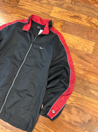 00s Nike Red/Black Parka Essential Windbreaker (M)