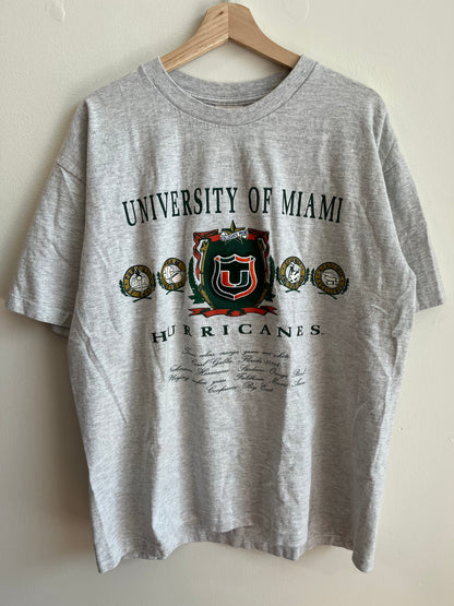 90s Miami Hurricanes Vintage Nutmeg Tee (XL)