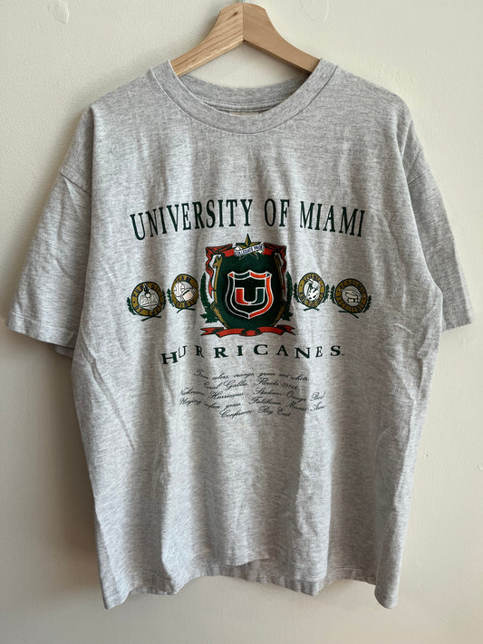 90s Miami Hurricanes Vintage Nutmeg Tee (XL)