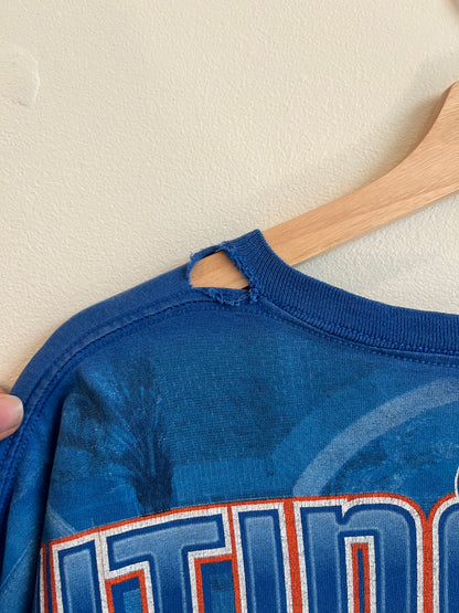 2010s Florida Gators UF Distressed AOP Blue Tee (XXL)
