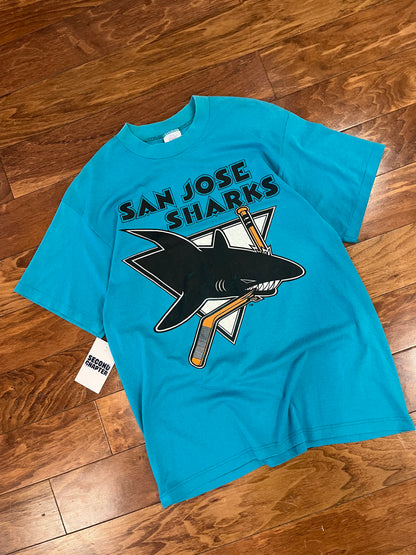 90s San Jose Sharks Logo 7 NHL Tee (L)