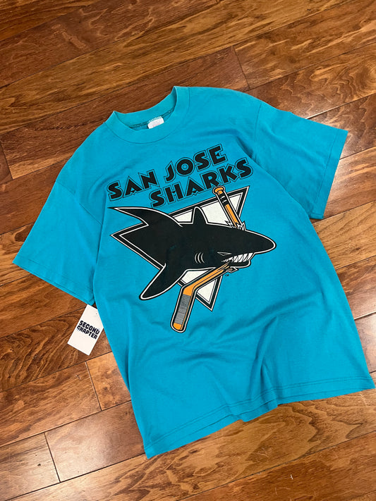90s San Jose Sharks Logo 7 NHL Tee (L)