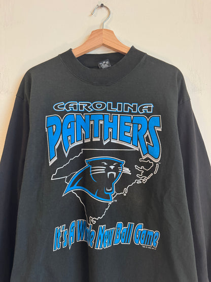 90s Carolina Panthers Mock Neck Long Sleeve Shirt (XL)