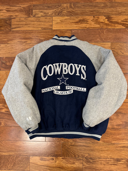 90s Dallas Cowboys Logo Athletic Two Tone Varsity Jacket (XL)